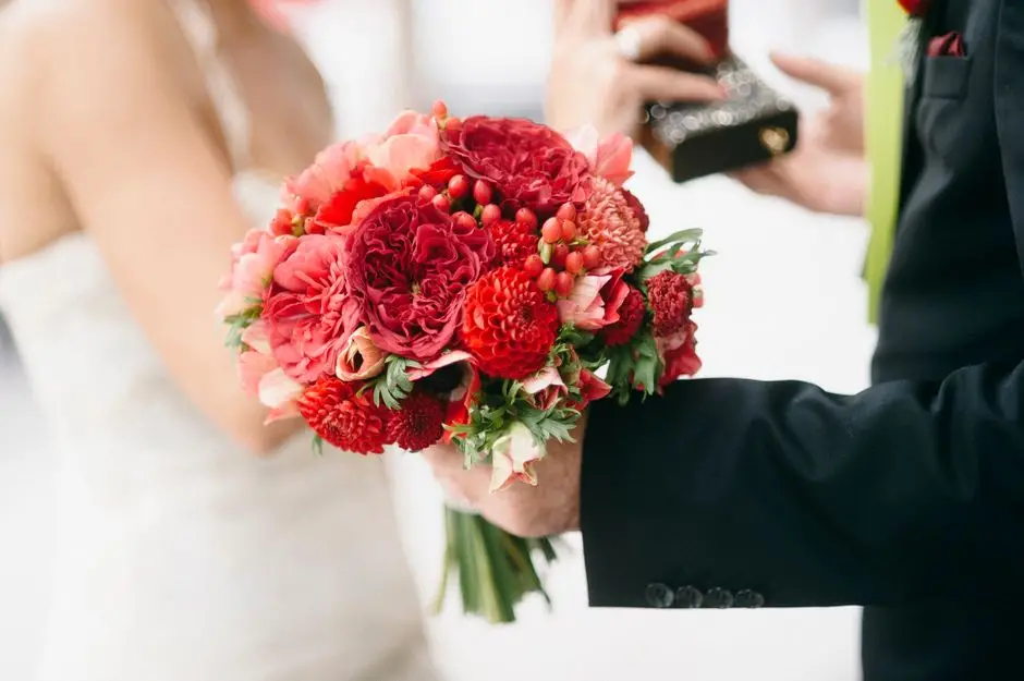 Wedding bouquet detail — floral arrangement